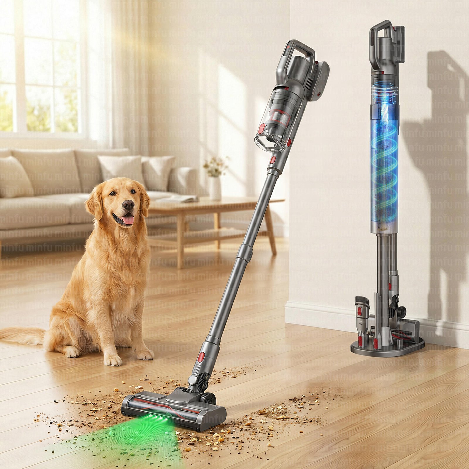 H6687db51d18b48dfa09ee1617e62b01fk Cordless Vacuum Cleaner Stick Upright Bagless Household Cleaner Portable Car Care Powerful Suction Vacuum Cleaner for Home Use - Image 1